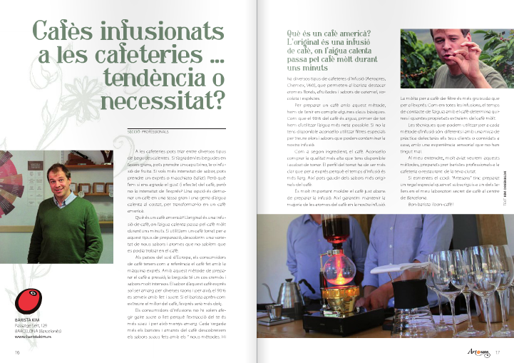Revista Artesans (abril 2014) "Cafès infusionats a les cafeteries... tendència o necessitat?
