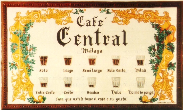 Cafe Central Malaga Carta de Café