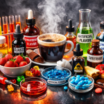 Café artificial con perfil sensorial intensificado mediante adición externa de aromas o compuestos ajenos al café.